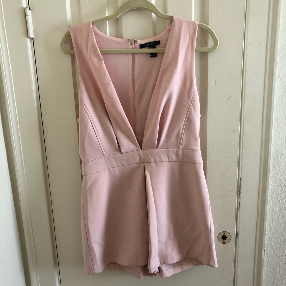Forever 21 Deep V-Neck Romper- Sz L